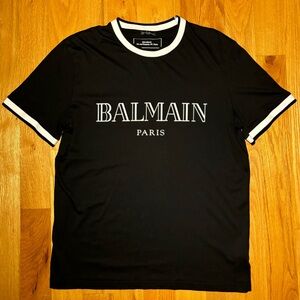 Balmain White Trim Logo Tshirt 🔥XL used Great Condition
